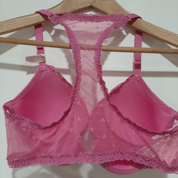 Victoria secret sheer mesh lace racerback coquette romantic fairycore hearts br - Picture 6 of 16